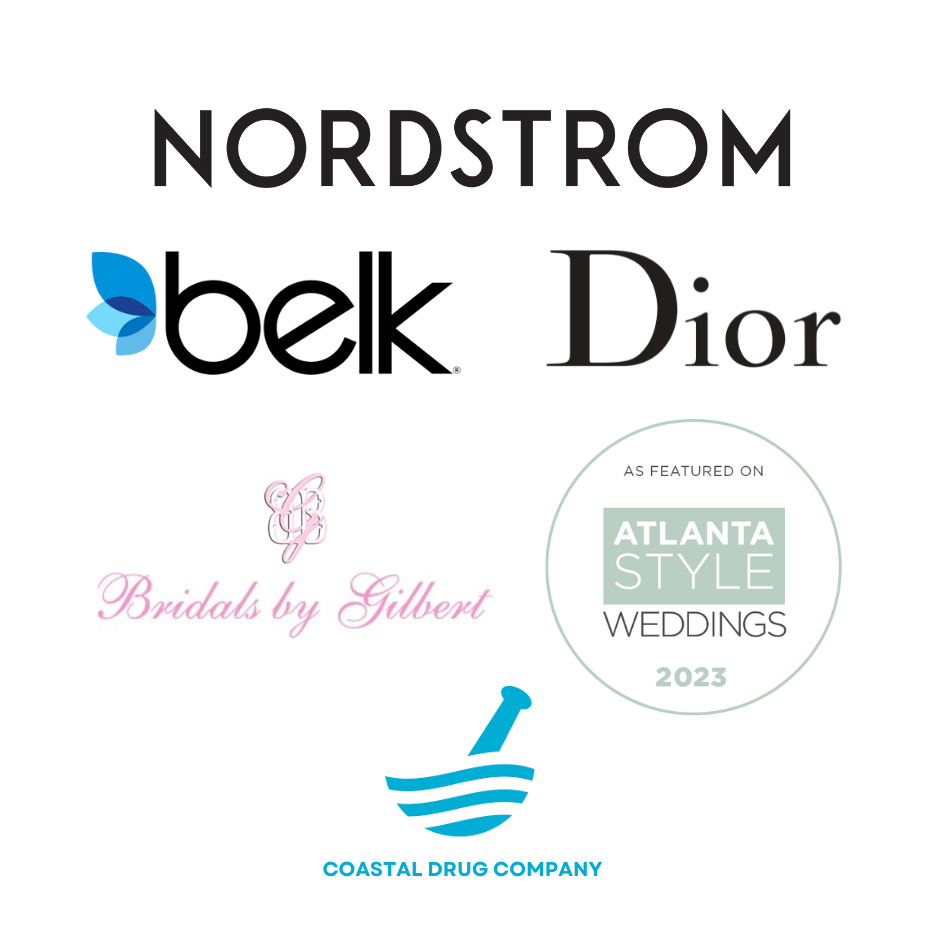 On site personalization by Macie Kendall Co | Previous clients and collaborations include Nordstrom, Belk, Dior, Bridals by Gilbert, Atlanta Style Weddings