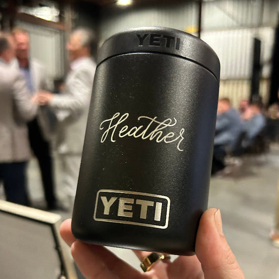 Hand engraved Yeti corporate event favors