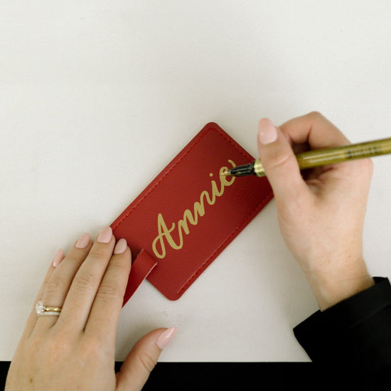 Calligraphy for live personalization by live event artist Macie Kendall Co, engraver, calligrapher, hot foiling