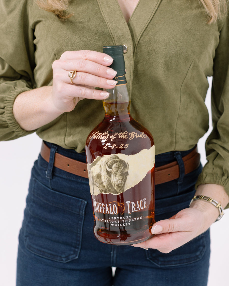 Father of the bride gifts engraved bourbon Buffalo Trace